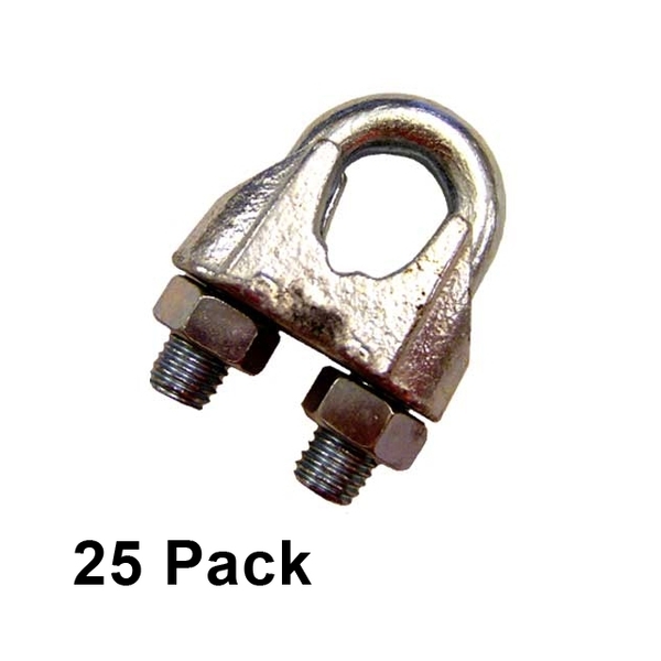 Us Cargo Control 1/8" Zinc Plated Malleable Wire Rope Clip (25 Pack) MWRC18-25PK